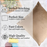 Soft Luxurious Velvet Cushion Covers Set of 2, Brown